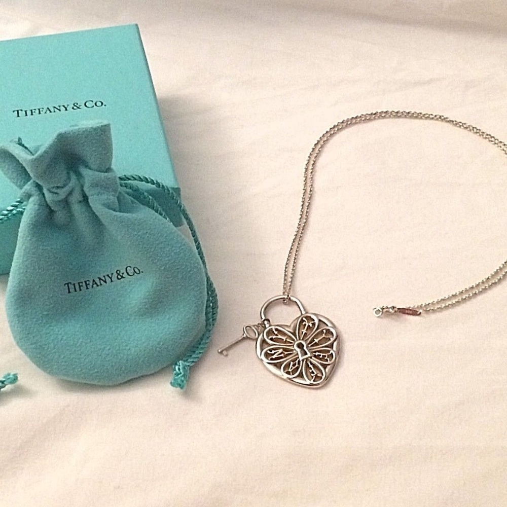 TIFFANY & CO Silver 18K Gold Large Filigree Heart